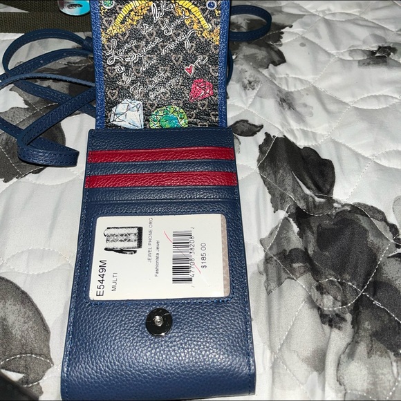 Brighton Blue and Gold Crossbody Bag - Picture 2 of 3